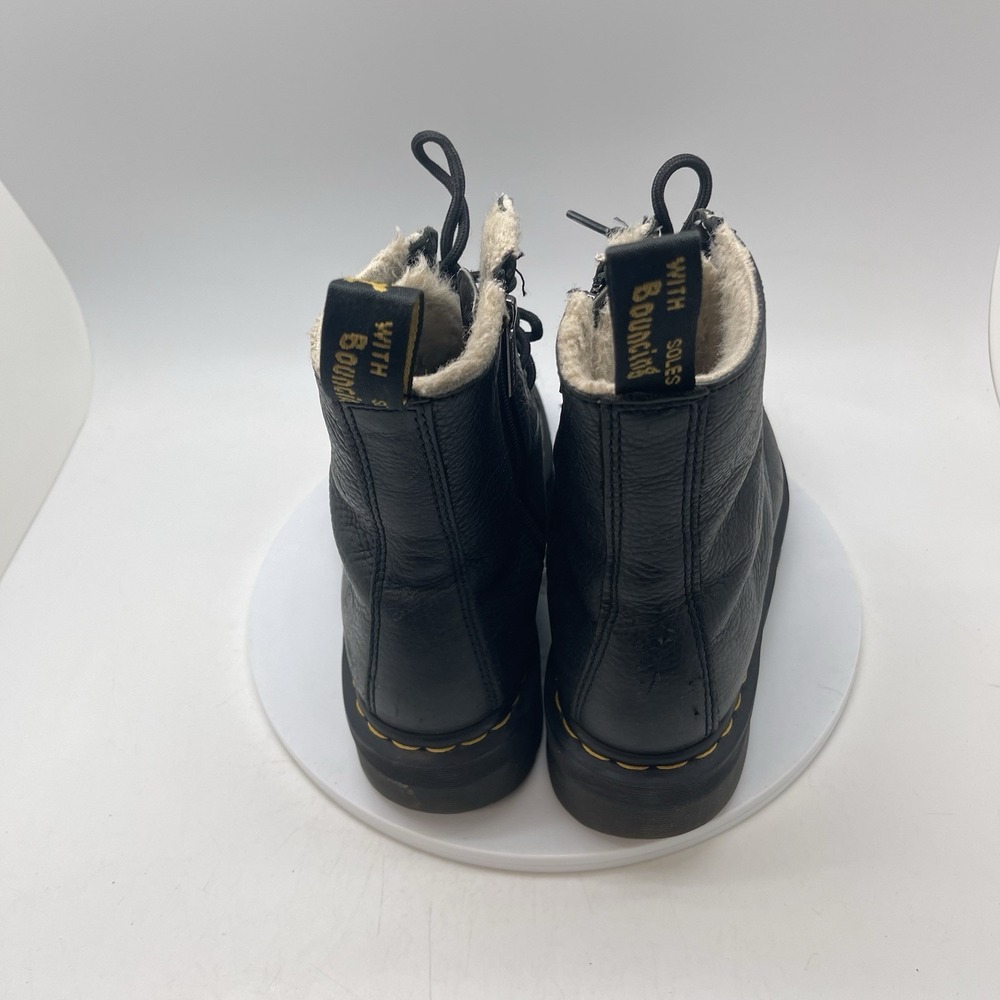 Dr Martens Boots Womens Size 8 Jadon Faux Fur Lined Black Leather Ankle Platform - Picture 4 of 9